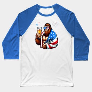 Big Foot with a beer Baseball T-Shirt